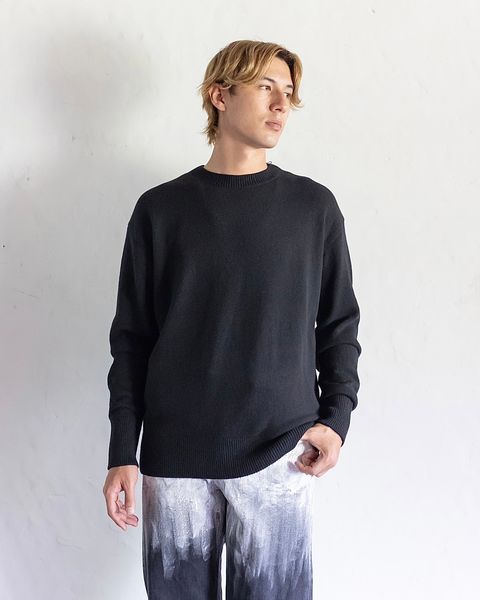 YOKE PAINTED ELBOW PATCH SWEATER(BLACK)スタイル 8月24日(土)新作発売！