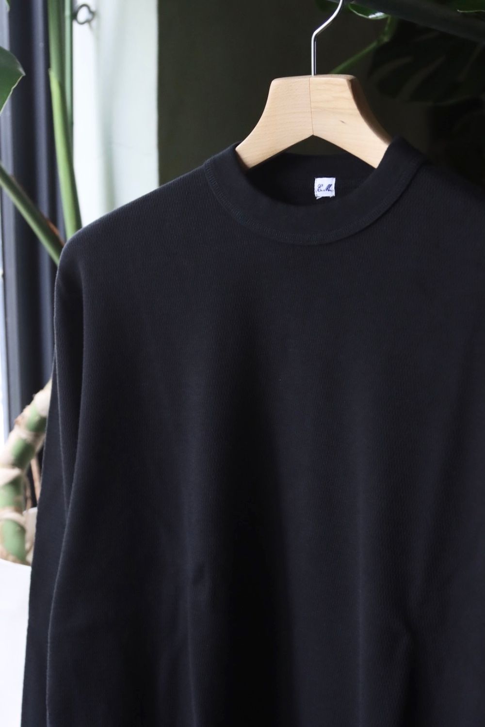 ETS.MATERIAUX / マテリオ22AW Honeycomb Long Sleeve"BLACK"