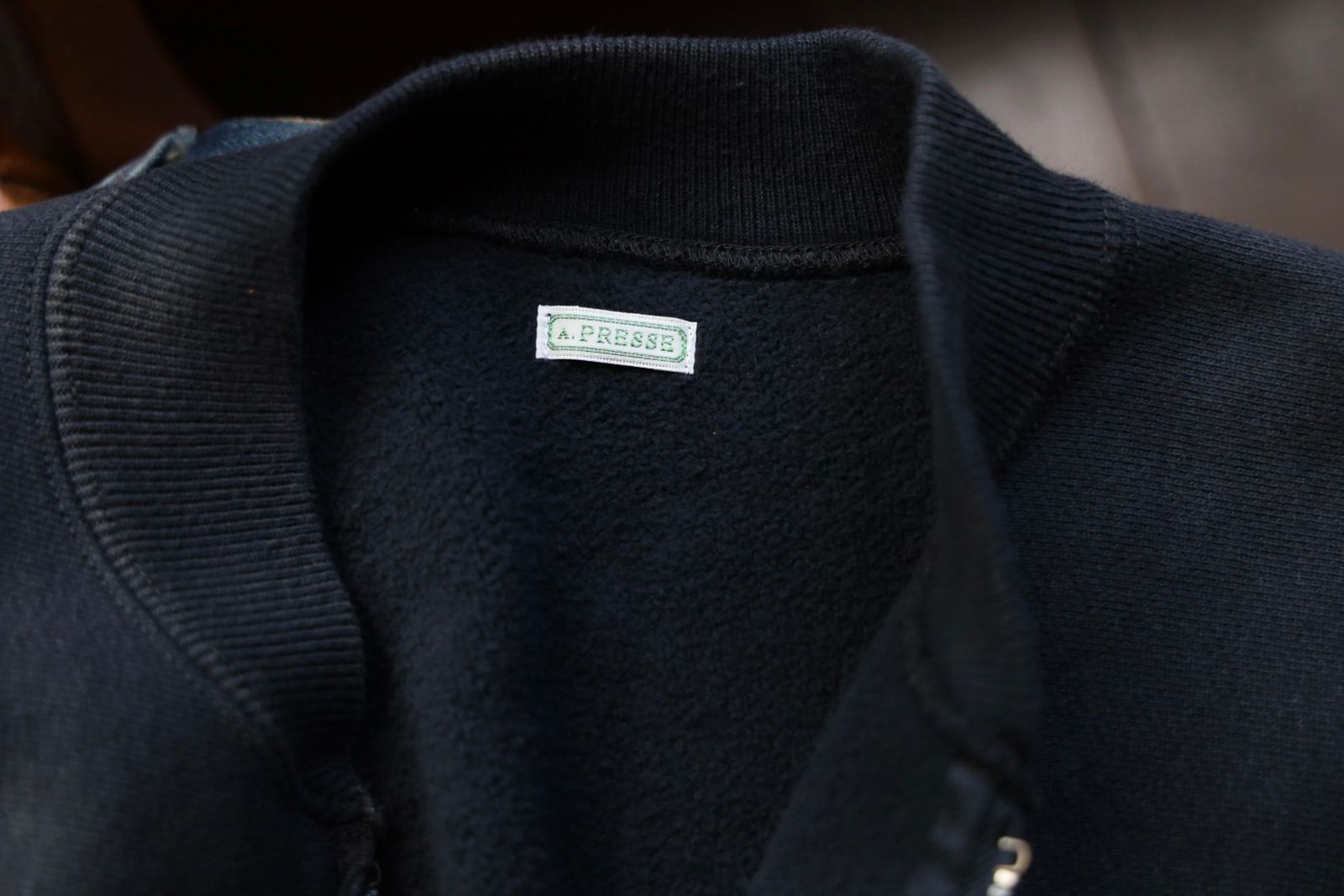 アプレッセ 2025 STYLE2 Vintage Half Zip Rib Collar Sweatshirt(25AAP-05-07)BLACK