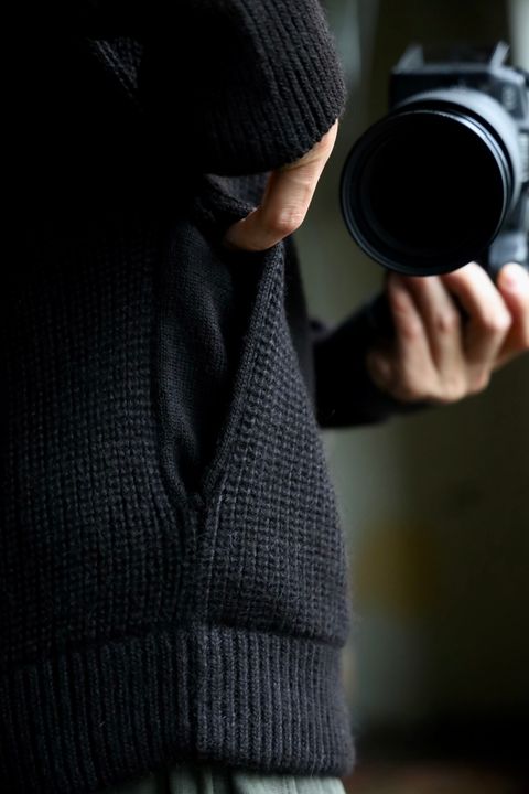 MARKAWARE 26AW DRIVERS KNIT"NATURAL BLACK"スタイル