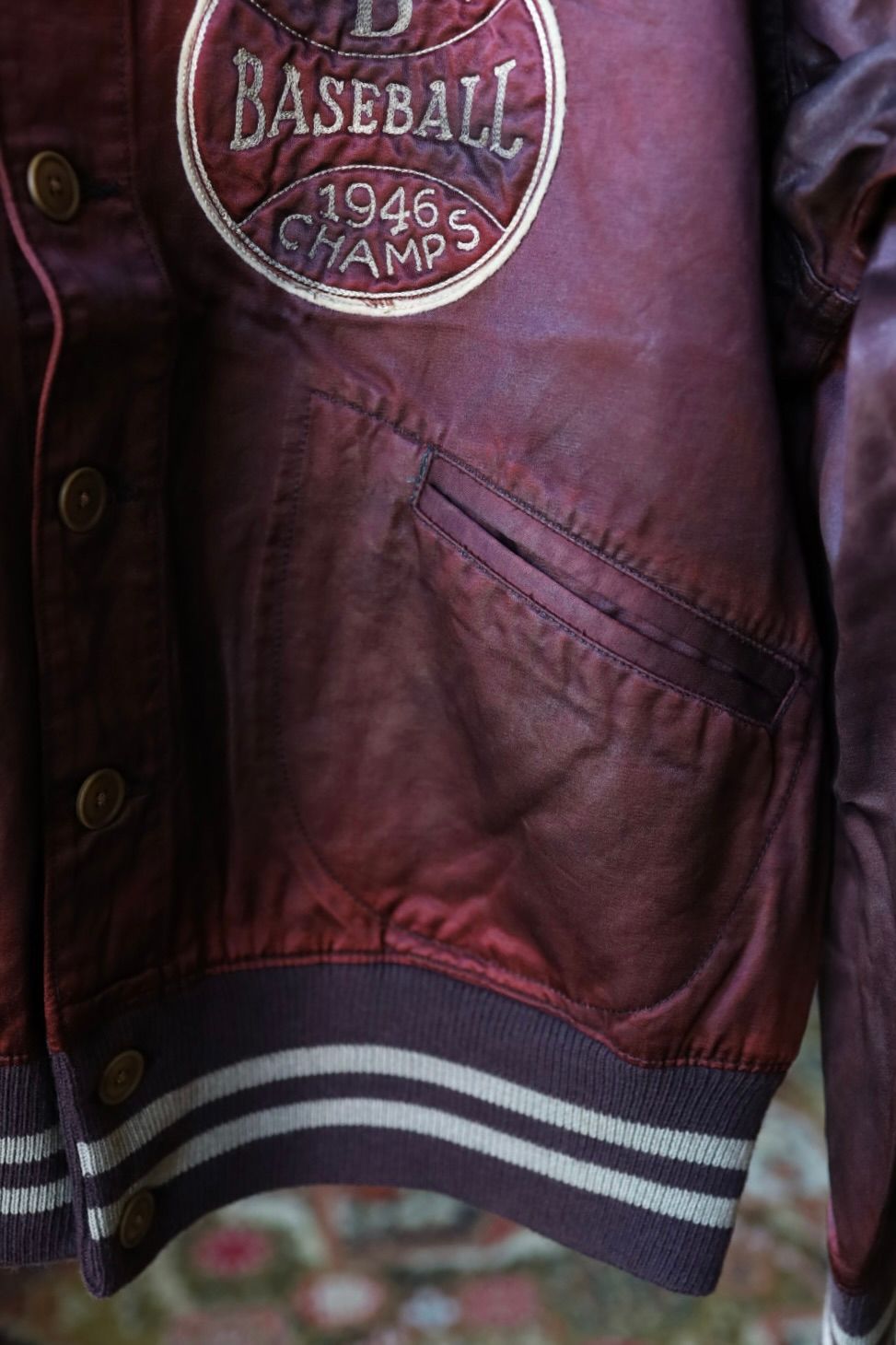 BOW WOW 25FWバウワウ BASEBALL CHAMPION SATIN JACKET AGED(BW252-BCSJ)AGED BURGANDY★10月25日(土)発売!