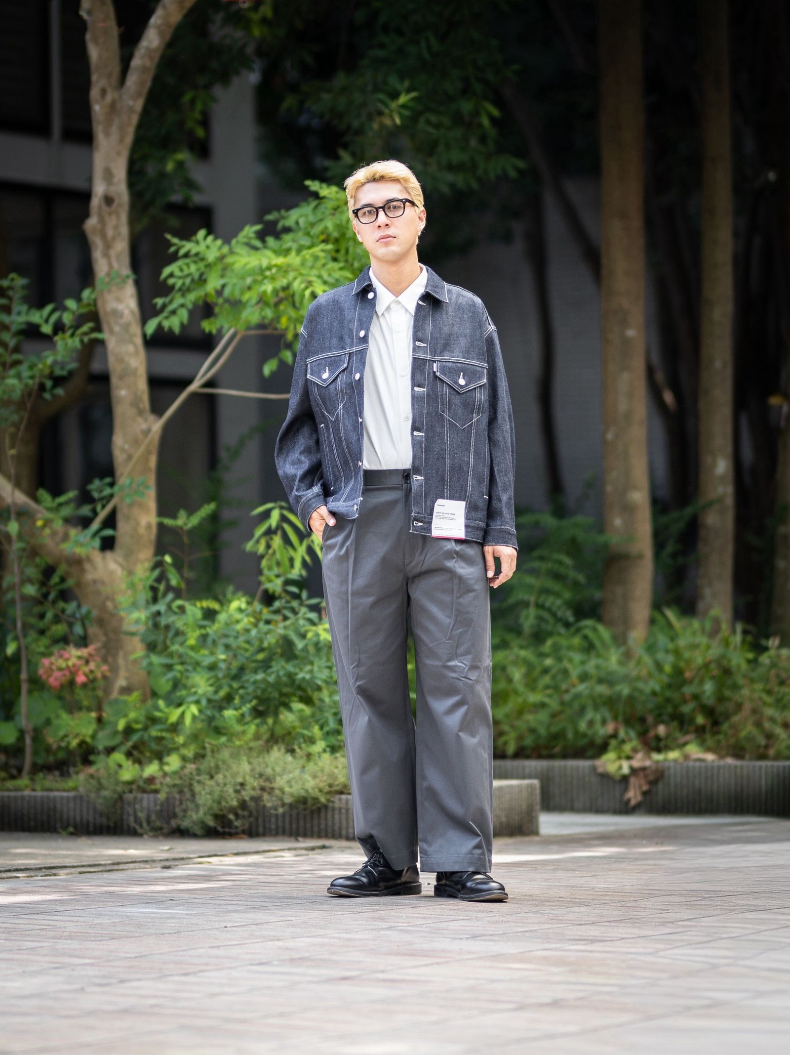 Graphpaper Westpoint Chino Wide Straight Trousers (GRAY) MARKスタイル