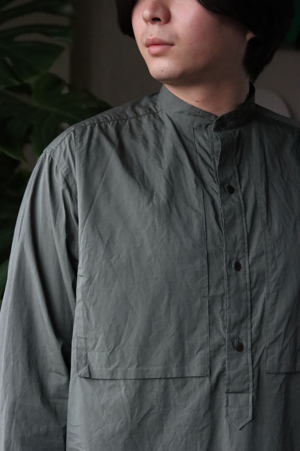 トップス blurhms High Count Chambray Washed Shirt blurhms High Count Chambray Pullover Washed Shirt(BHS22S014
