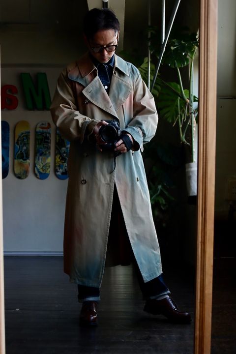 YOKE 23SS SPRAY PRINTED TRENCH COATスタイル