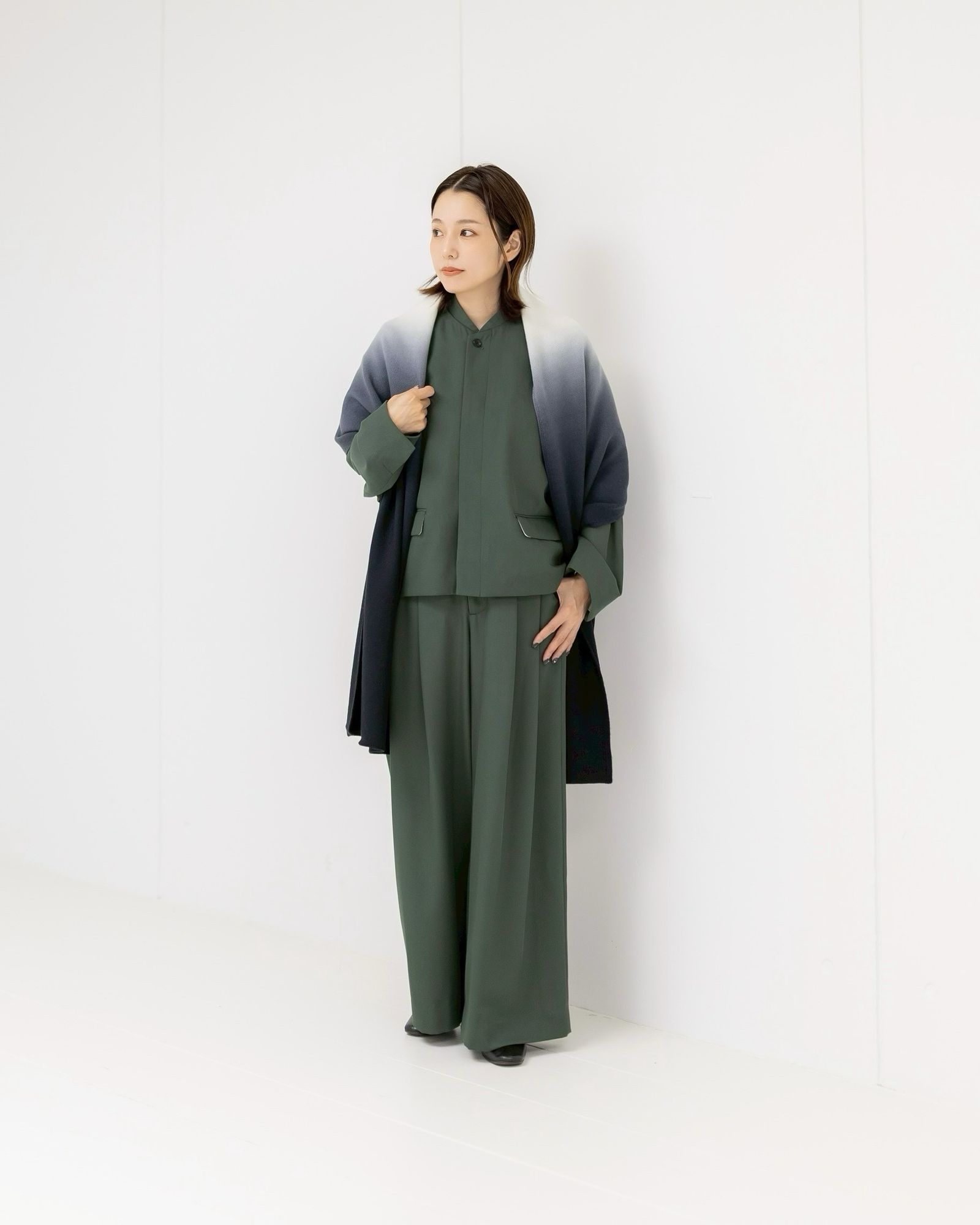 グラフペーパー 25AW Gradient Dyed Wool Knit Scarf(GU253-90494)BLACK☆9月27日(土)発売！