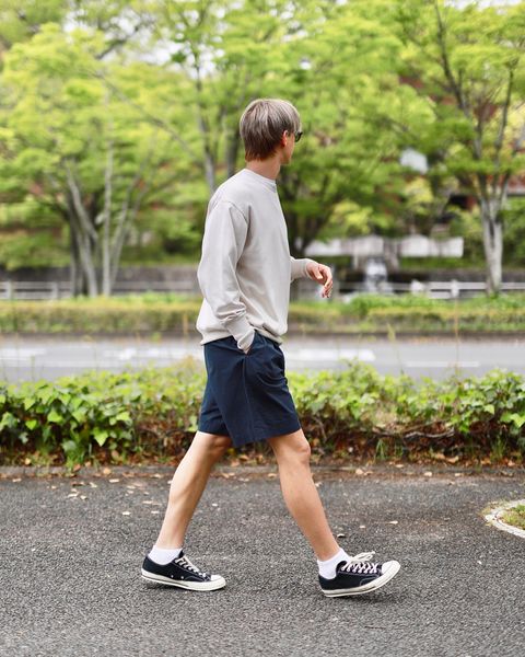 A.PRESSE High Density Weather Cloth Shorts "NAVY"スタイル