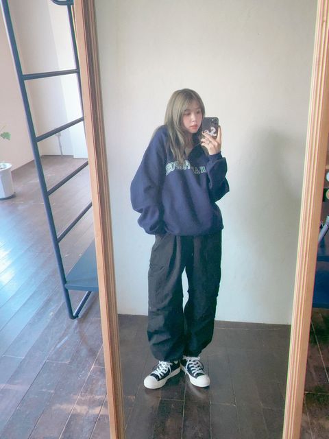 SEDAN ALL-PURPOSE FW23 Arch Logo Quarter Zip Sweatshirt"Navy"スタイル