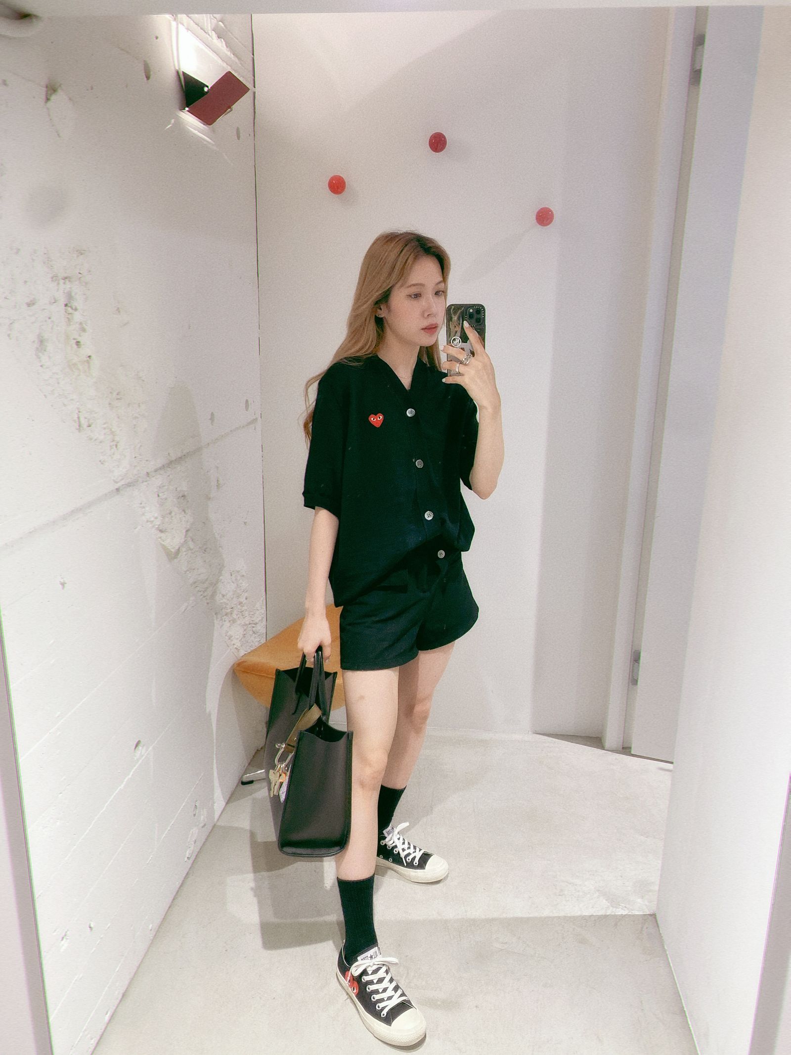 PLAY COMME des GARCONS PLAY V-NECK CARDIGAN S/S style.2024.7.15