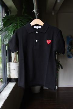プレイコムデギャルソン キッズ ポロシャツ(REDハート)BLACK*KID'S