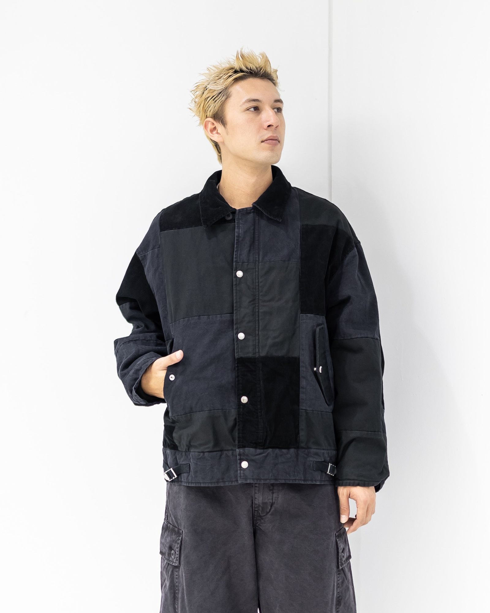コムデギャルソンオム25FW 異素材パッチワークジャケット(HP-J021-051)BLACK★10月3日(金)発売！