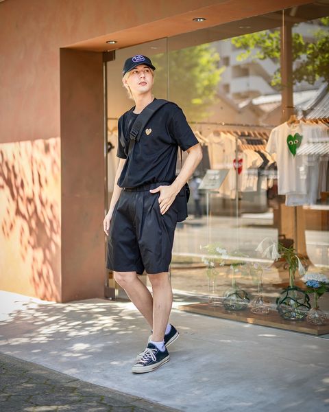 PLAY COMME des GARCONS ワンポイントTシャツ スタイル 2024.6.17