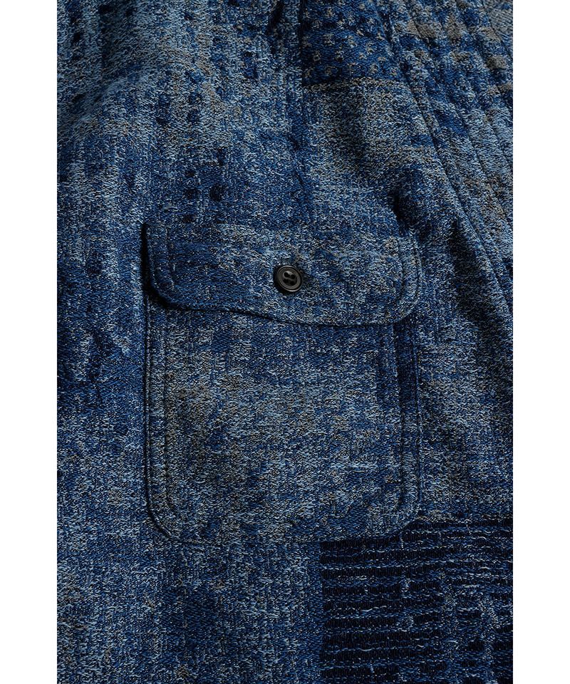 ファンダメンタル デニムシャツ BORO JAQUARD HAORI SHIRT RINSE(FA25SH47R)INDIGO☆新作発売！