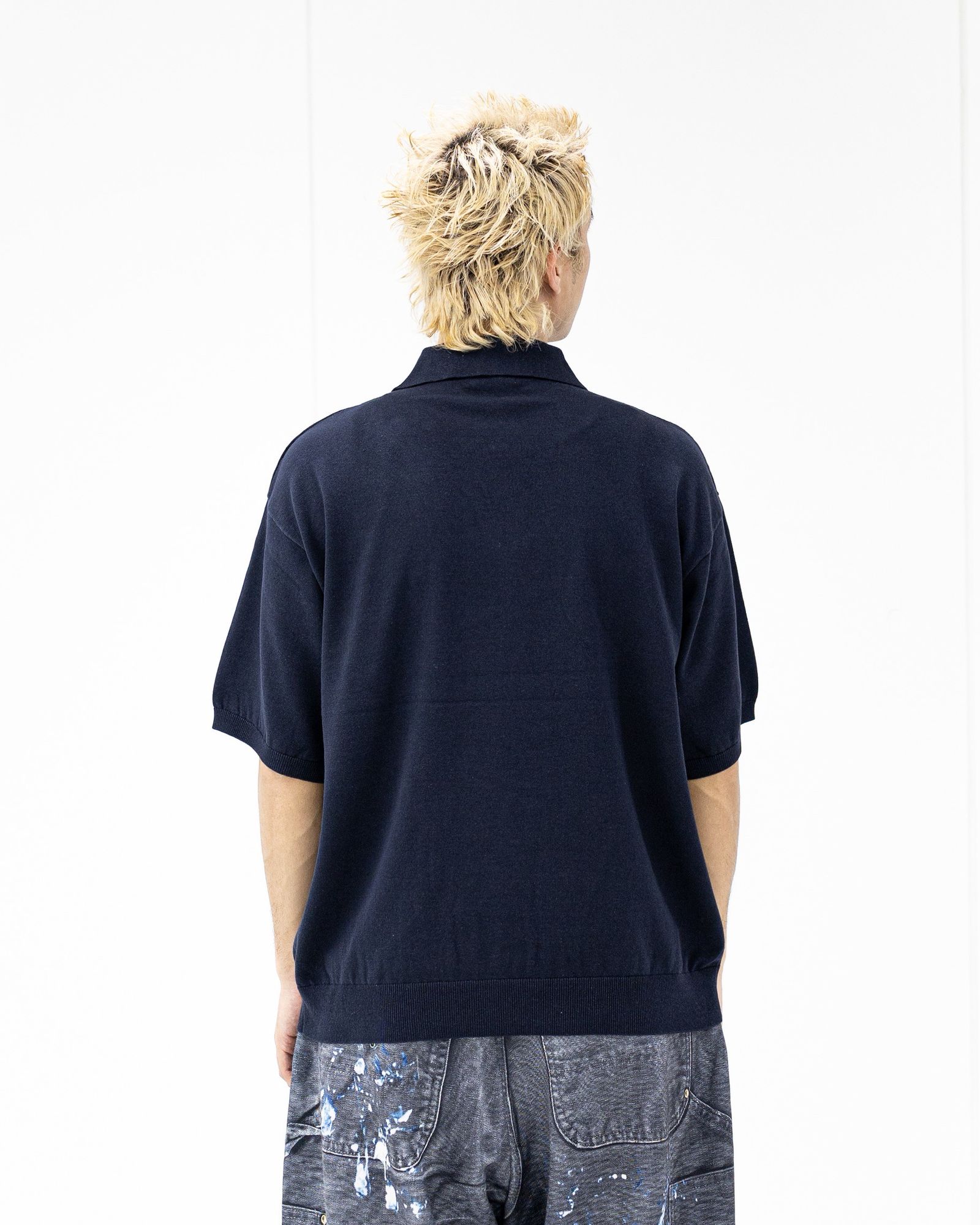 イズネス 26SS Knitted Polo Shirt (26SS_44_1008SSPOLO01)NAVY☆新作発売！