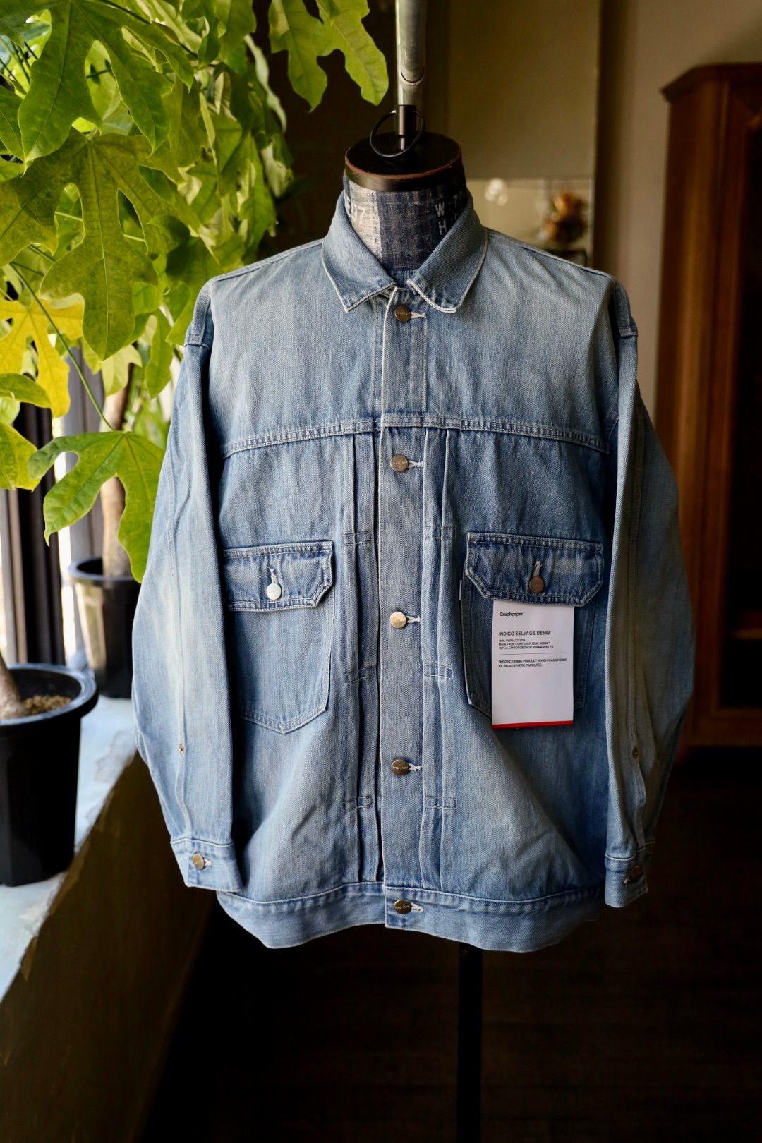 グラフペーパー Selvage Denim Jacket(GU253-20054LB)INDIGO_LIGHT FADE
