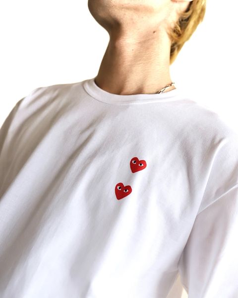 PLAY COMME des GARCONS 24SS PLAY VERTICAL4HEART L/S T-SHIRT style 2024.3.2