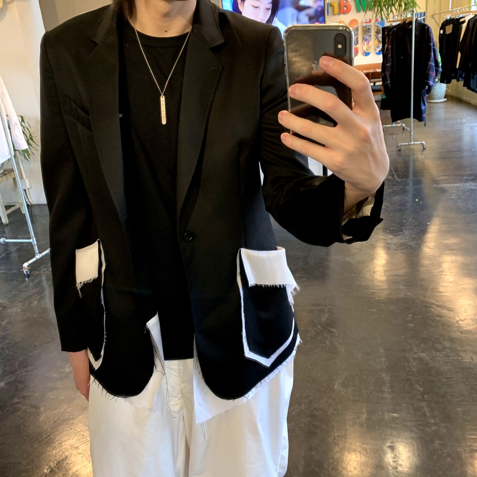 sulvam 2020AW Gabardine classic short jacket "BLACK" style.2020.7.10.