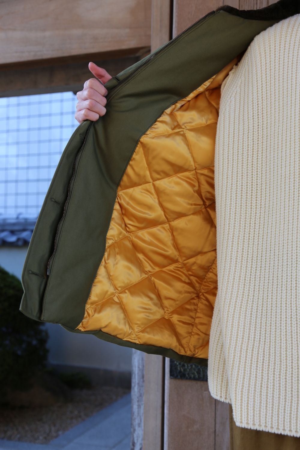 eYe JUNYA WATANABE COMME des GARCONS MAN 綿バックサテンミリタリーブルゾン(WF-J905-100)"KHAKI"style.2020.10.25.