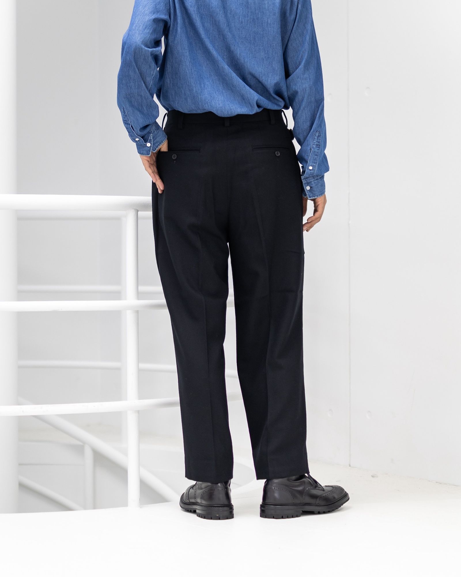 コムデギャルソンオム25FW ウールフラノパンツ(HP-P035-051)BLACK☆11月1日(土)発売！