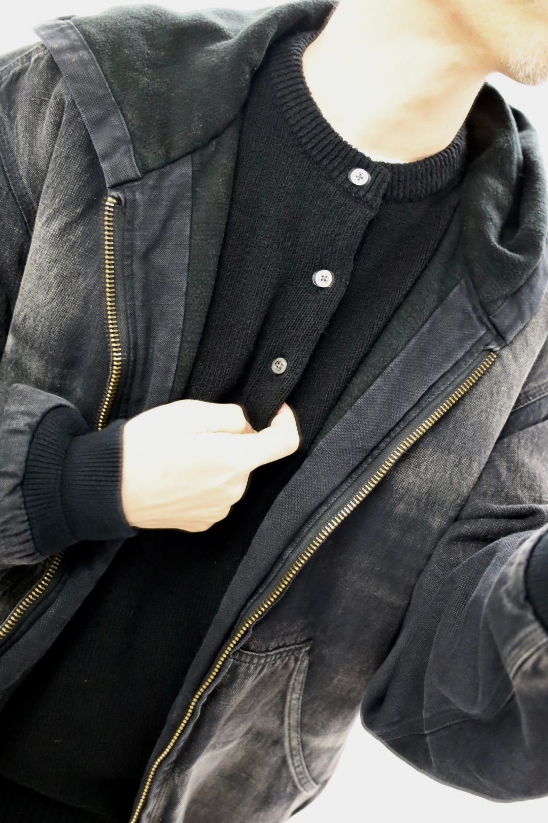 アプレッセ 2026 STYLE1 Washed Silk Nep Henry Neck Sweater(26SAP-03-08)BLACK☆1月10日(土)発売！