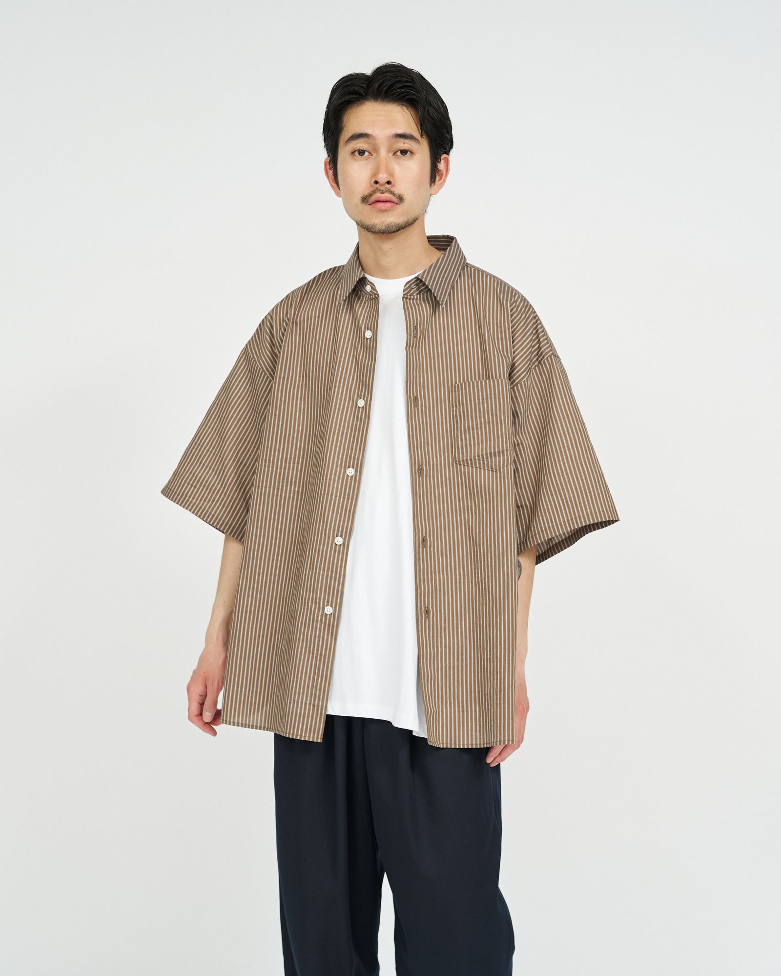 フレッシュサービス 26SS HRAFTeX® S/S STRIPE SHIRT(FSC262-50008)BROWN STRIPE☆5月30日(土)発売！