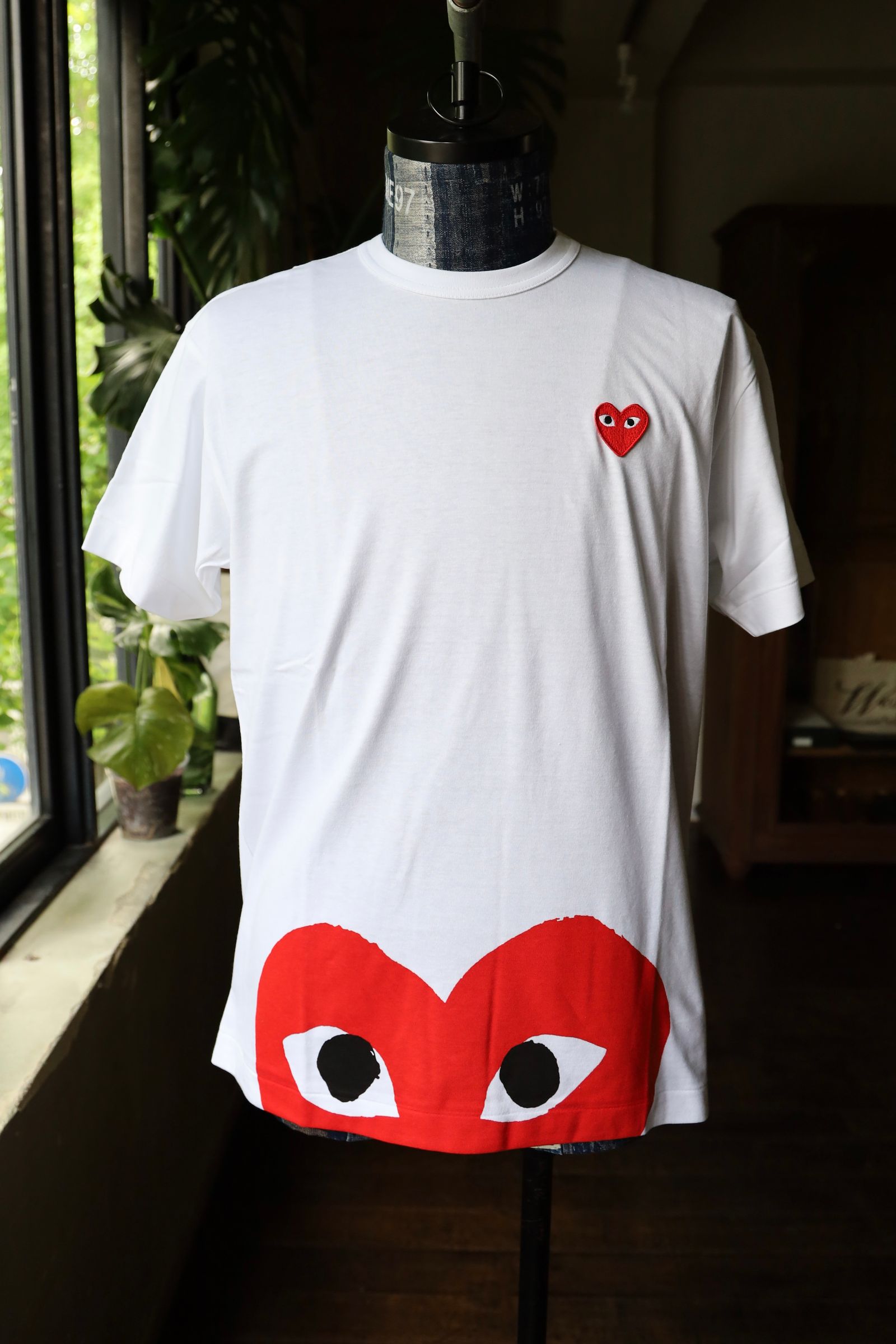 プレイコムデギャルソン レッドハート ワンポイントTシャツ RED HEART (WHITE)★6月1日(土)発売！ - M
