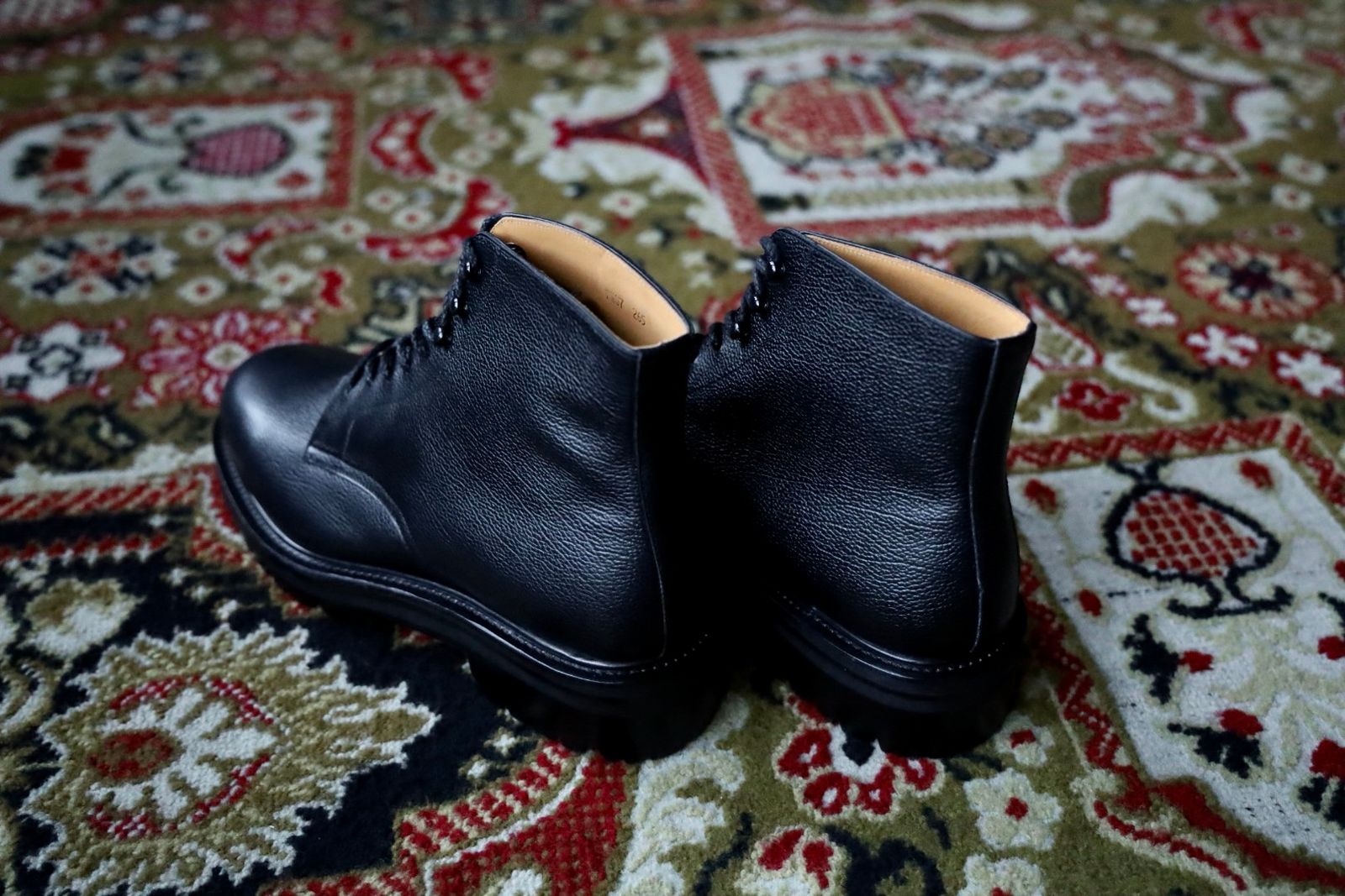 FOOTWORKSフットワークス  レースアップブーツ Lace-up shoes in grain leather(F03-0002_M)BLACK☆新作発売！