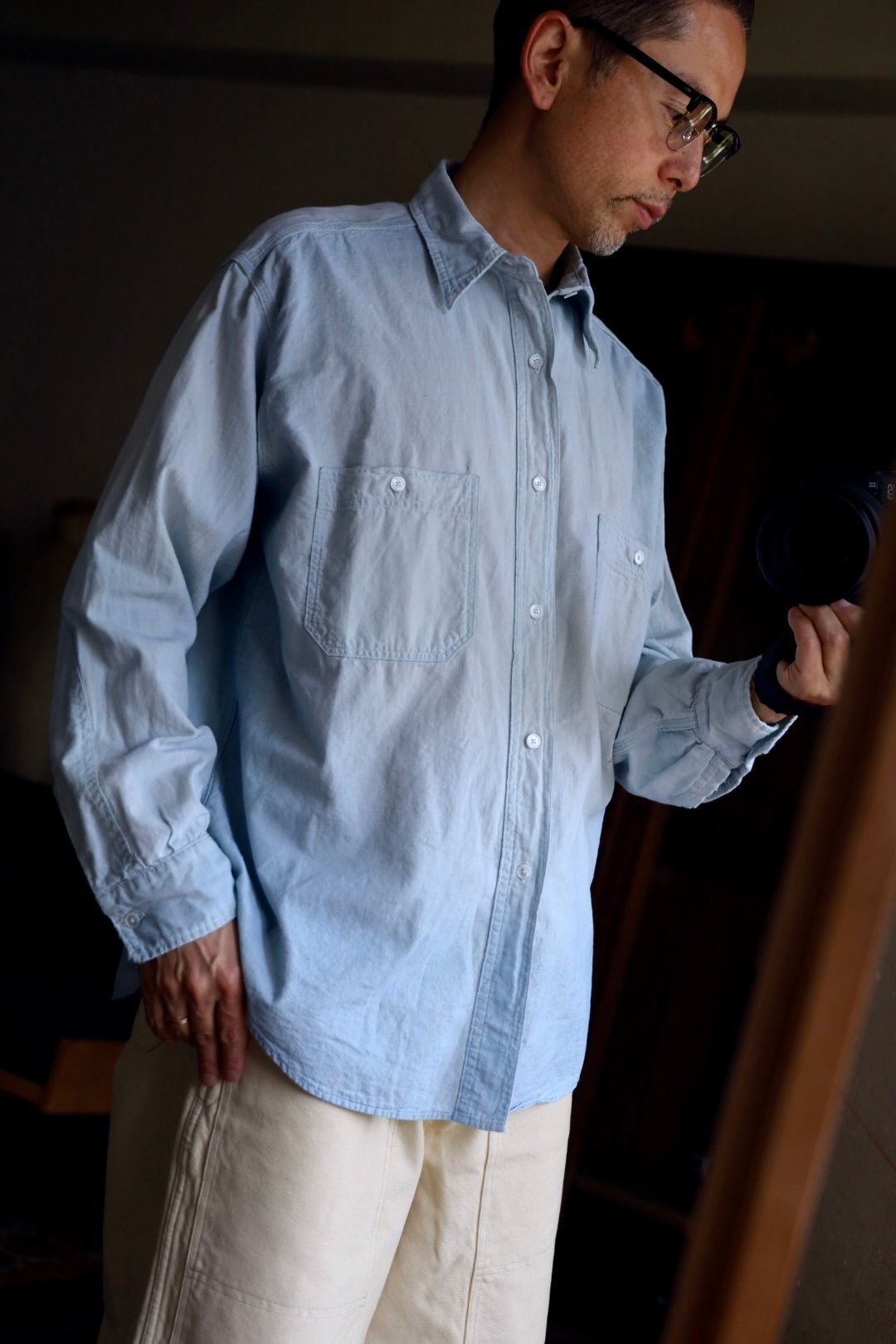 アプレッセ 2025 STYLE2 Vintage Chambray Shirts(25AAP-02-04)BLEACH☆6月28日(土)発売！