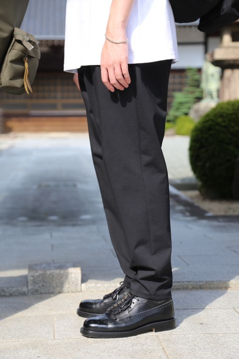 Graphpaper Compact Ponte Chef Pants(GM213-40042B) style. 2021.08.01.