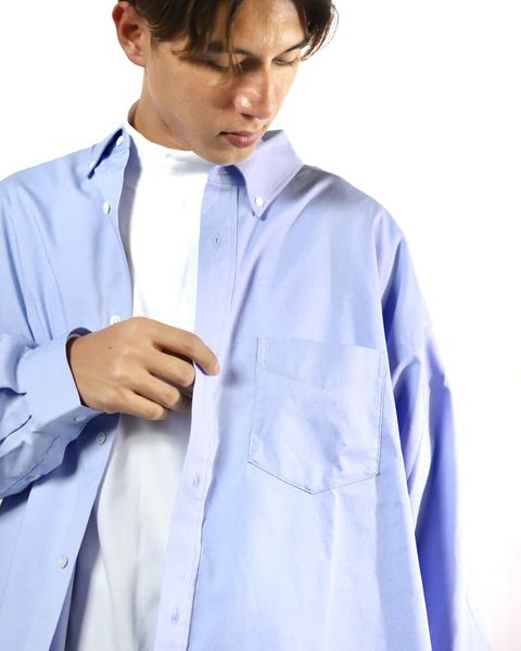 FreshService フレッシュサービスDRY OXFORD CORPORATE L/S B.D.SHIRT"BULE STRIPE"スタイル