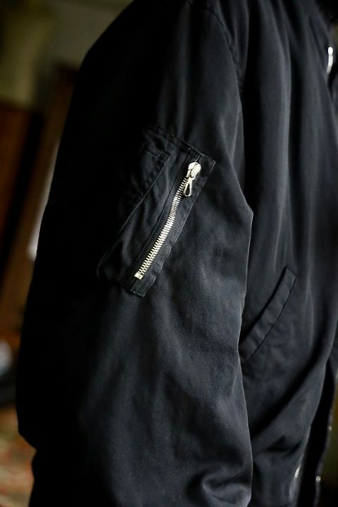 Graphpaper Fulled Wool Twill Flight Jacket"BKACK"スタイル