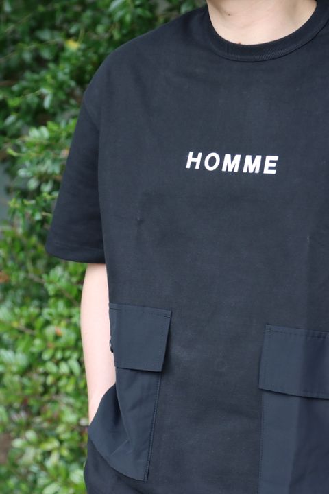 COMME des GARCONS HOMME 綿度詰天竺ロゴプリントTシャツ style.2022.4.12