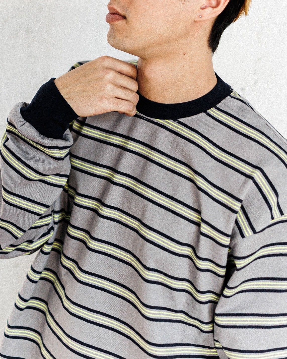 フレッシュサービス MULTI BORDER L/S TEE(FSC251-70120)GRAY