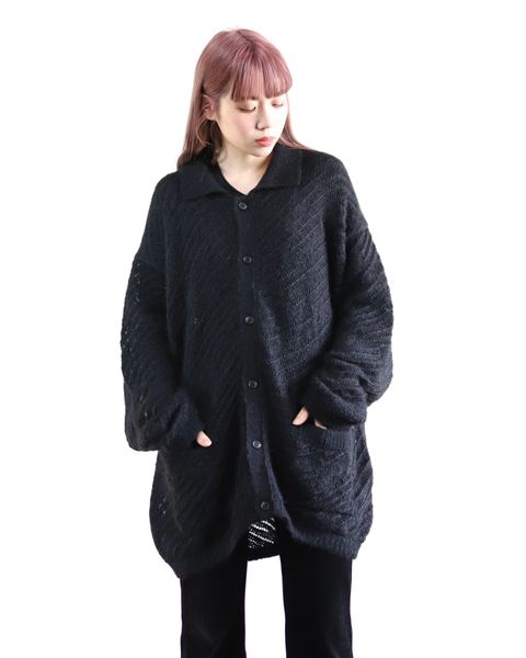 YOKE 新作SILK MOHAIR BUTTONED CARGIGAN style.2024.2.3