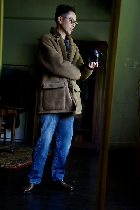 A.PRESSE Mouton Coatスタイル