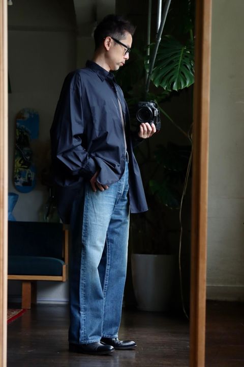 Graphpaper Selvage Denim Five Pocket wide Straight Pantsスタイル.2023.7.31.
