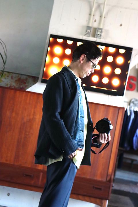 Ets.MATERIAUX 22SS Band collar shirt"YELLOW"style.2021.12.14.