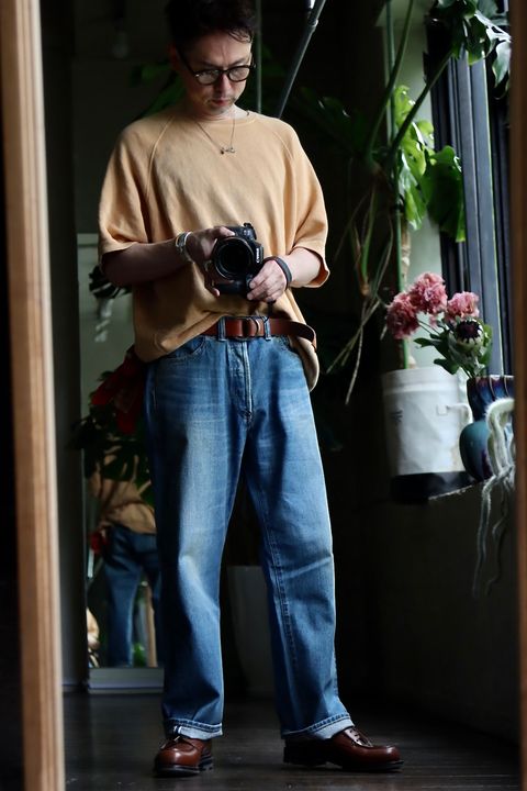 A.PRESSE No.2 Washed Denim Pantsスタイル34