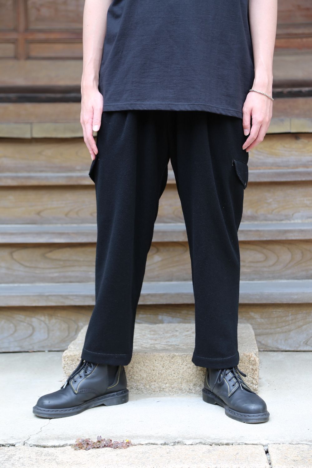 yohji yamamoto Y-ホック付きPフラノ PANTS(HX-P32-118) style