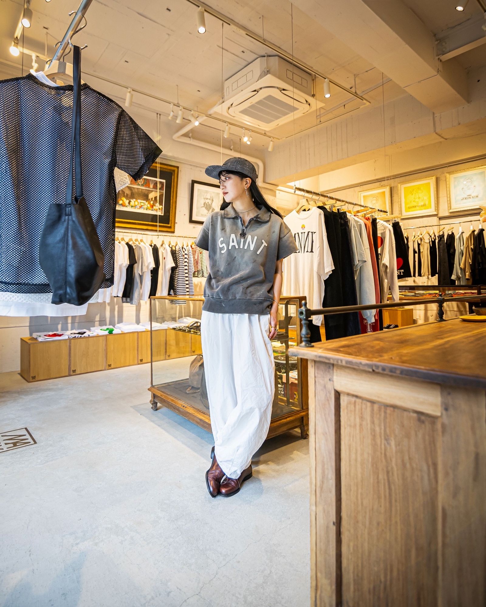 セントマイケル 26SS SAINT HALF ZIP SWEAT(SM-MK8-0000-052)CHARCOAL