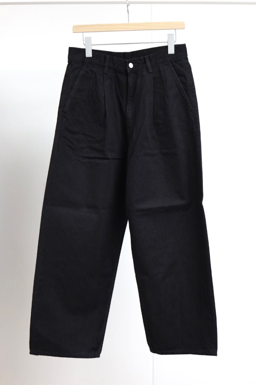 グラフペーパー Selvage Denim Two Tuck Pants(GU261-40061RB)BLACK_WASHED