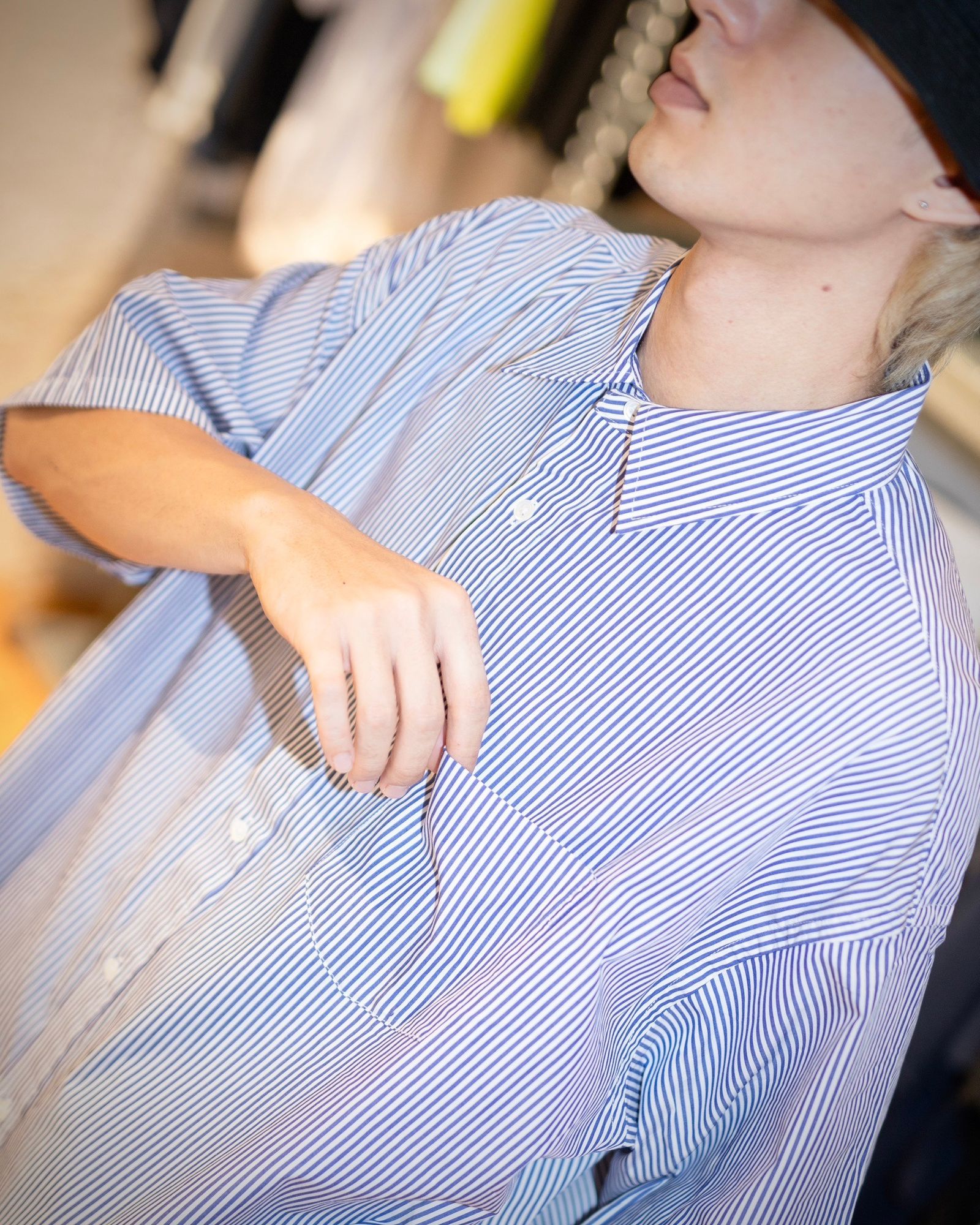 FreshService SPOT CORPORATE UNIFORM S/S SHIRT(BLUE STRIPE) style 2024.6.28