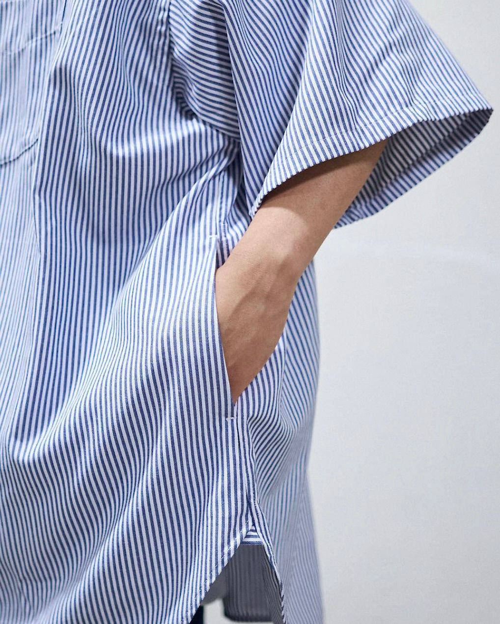 フレッシュサービス DRY OXFORD CORPORATE S/S B.D. SHIRT(FSC251-50004B)BLUE STRIPE