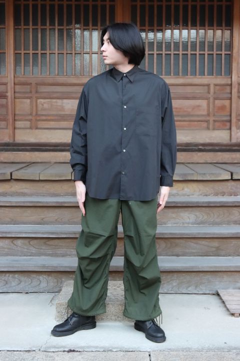 Graphpaper 22SS Broad L/S Oversized Regular Collar Shirt"BLACK".style