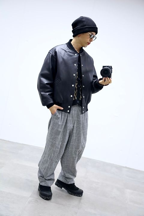 A.PRESSE Leather Award Jacketスタイル