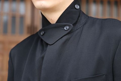 Yohji Yamamoto タキシードドクタージャケット"W-ロングJKTプリントB"style.2020.8.9.