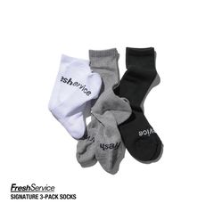 フレッシュサービスソックス SIGNATURE 3-PACK SOCKS (MONOTONE)☆再入荷！
