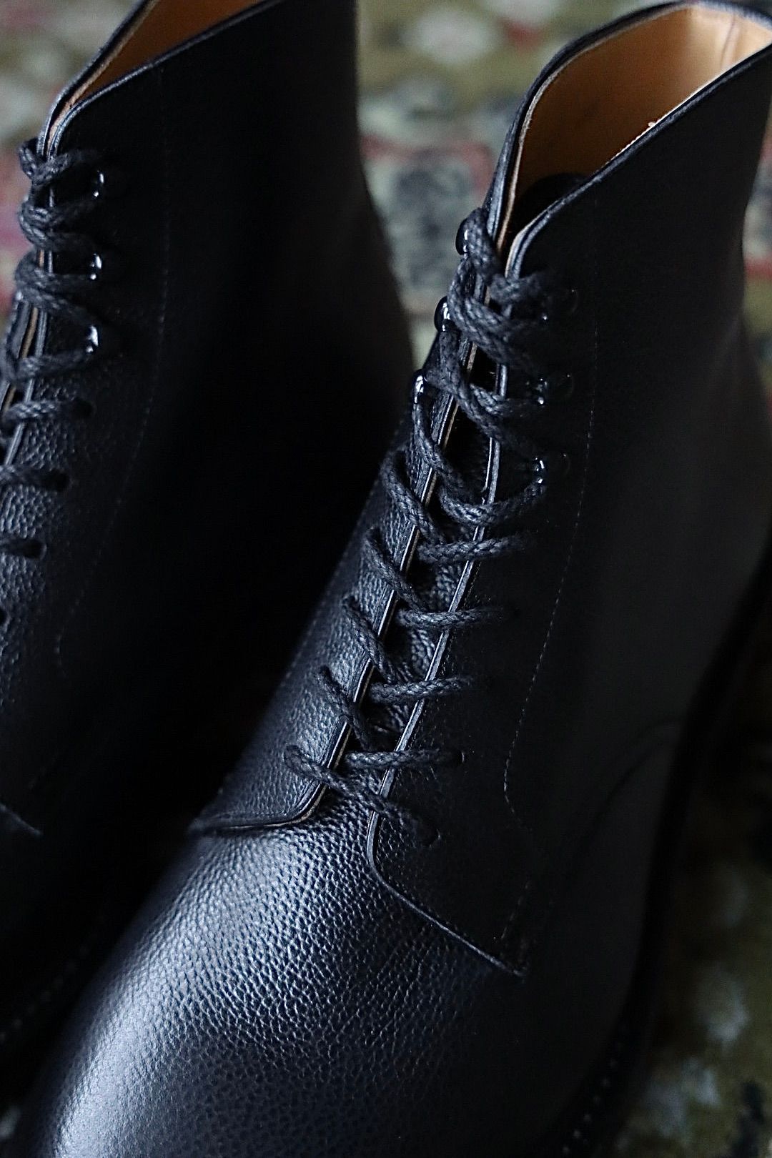 FOOTWORKSフットワークス  レースアップブーツ Lace-up shoes in grain leather(F03-0002_M)BLACK☆新作発売！