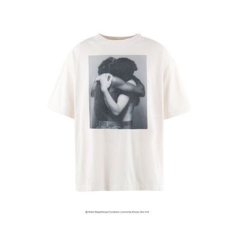 セントマイケル25SS Robert Mapplethorpe Tシャツ EMBRACE MT_SS TEE(SM-HR8-0000-C20)WHITE
