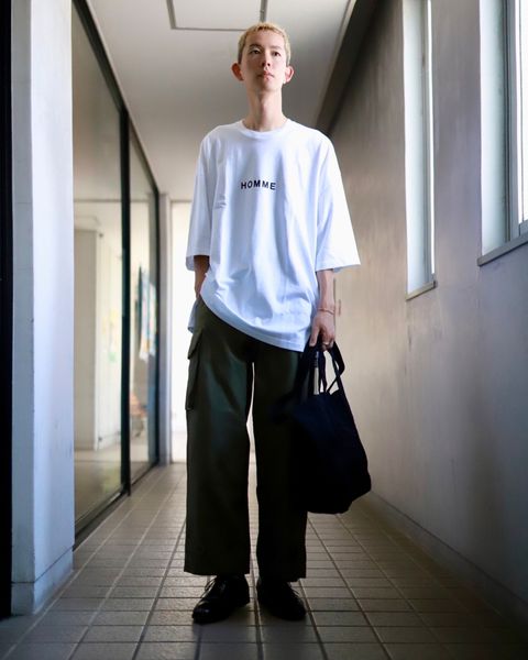 COMME des GARCONS HOMME コムデギャルソンオム 23AW 綿天竺ロゴプリントTシャツスタイル