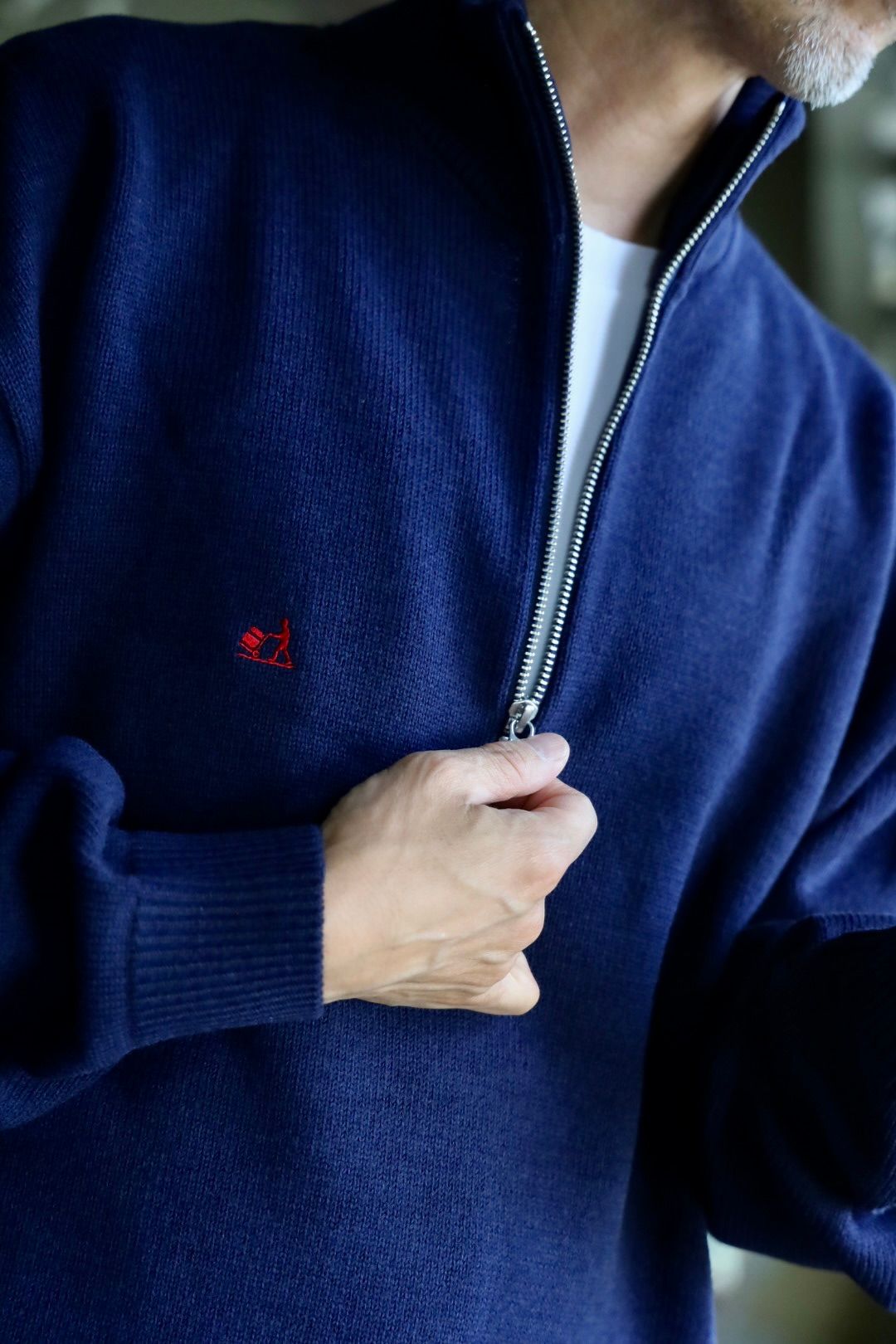 FreshService 26AW THERMAL JERSEY HARF ZIP KNIT"NAVY"スタイル